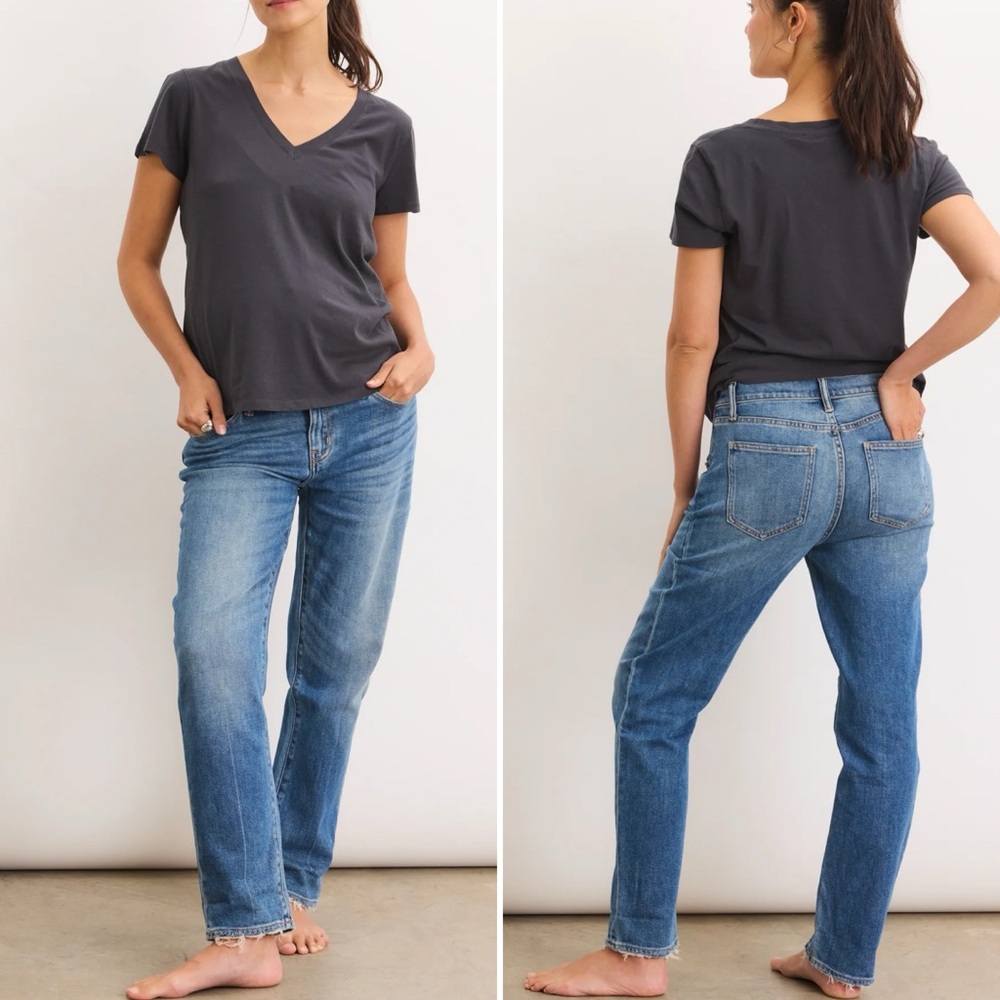 Hatch Women's Boyfriend Jeans in Blue